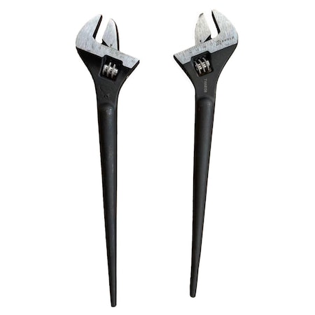 Xtrweld 08 in Wrench, Adjustable, Erector Style, Steel Black Phos TWAE08